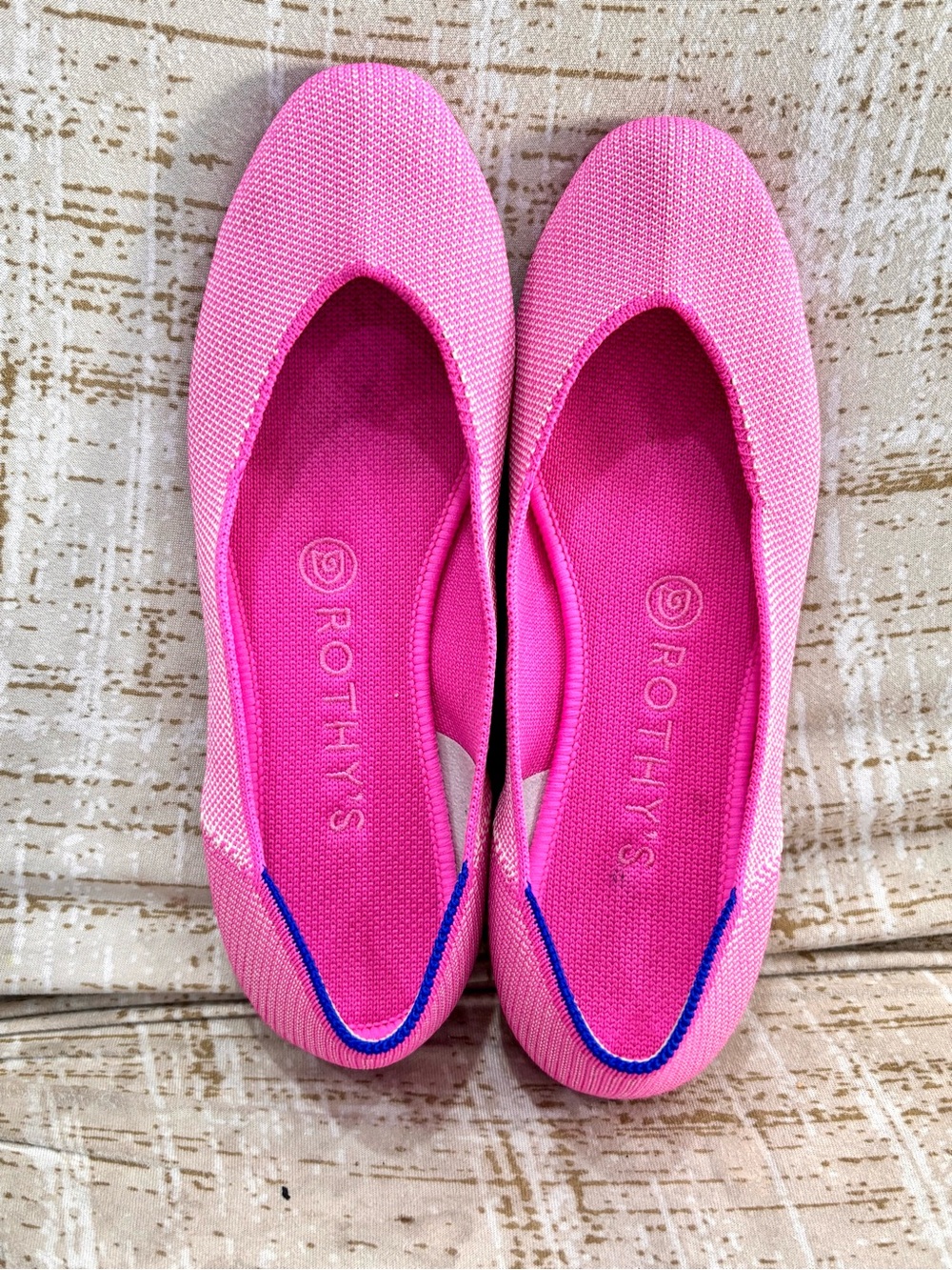 Rothy's The Square Strawberry Ice Pink Knit PET Fabric Ballet Flats Women’s US 8